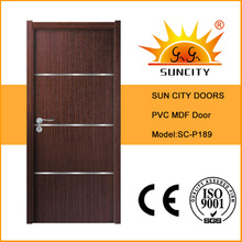 Wholesale China Factory Plain Solid PVC Wood Doors (SC-P189)